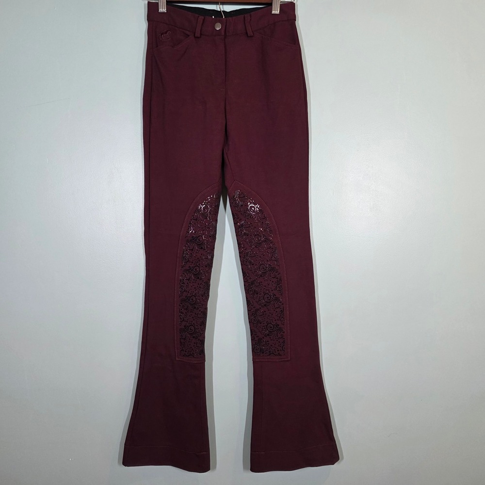 Piper by SmartPak Burgundy Bootcut Equestrian Riding Breeches Women 26R